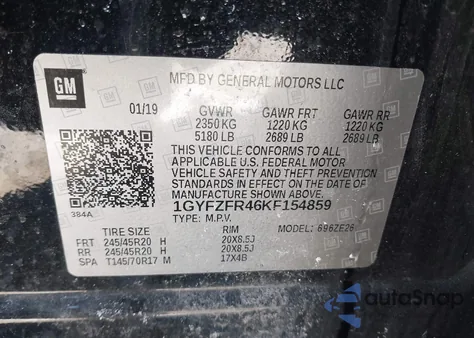 2019 Cadillac Xt4 Sport from USA, damaged, VIN 1GYFZFR46KF154859